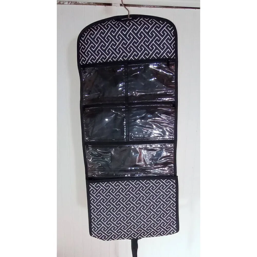 Main Street connection, Trifold cosmetic travel bag with hanging hook